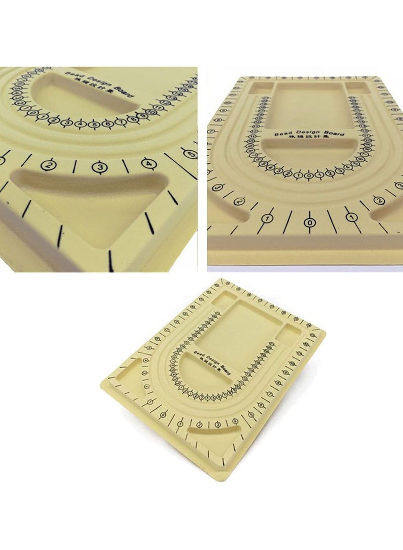GGOOT Yellow Bead Board with Flock Design Beading Board Tray DIY Craft Tool for Girl and Necklace Beading Jewelry Designers bead board for bracelet making for jewelry making bracelet bead design for - Image 3