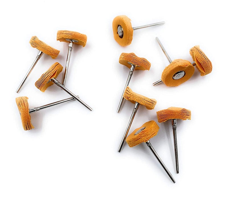 Fozti Mounted Muslin Cloth Buff Yellow 10pcs for PolishingBuffingCleaning for Dremel Rotary Tool Micro Hand Motor Polishing Motor for Jewellery Making Watchmaking Model Making Hobby Craft DIY 10 - Image 4