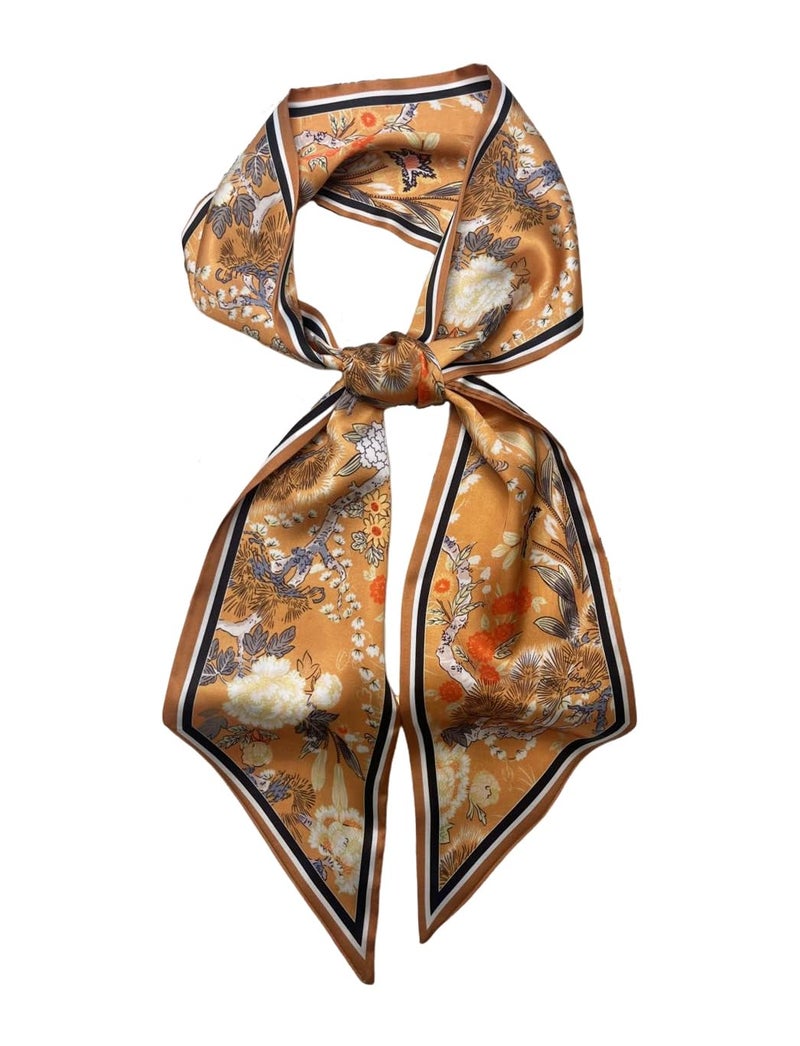 Julunar Hair Scarf for Women Silky Long Neck Head Scarves Purse Bag Scarfs for Handbag Satin Headscarf - Image 1