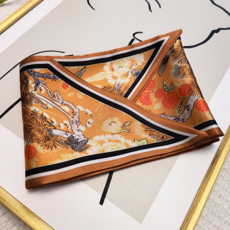 Julunar Hair Scarf for Women Silky Long Neck Head Scarves Purse Bag Scarfs for Handbag Satin Headscarf - Image 2