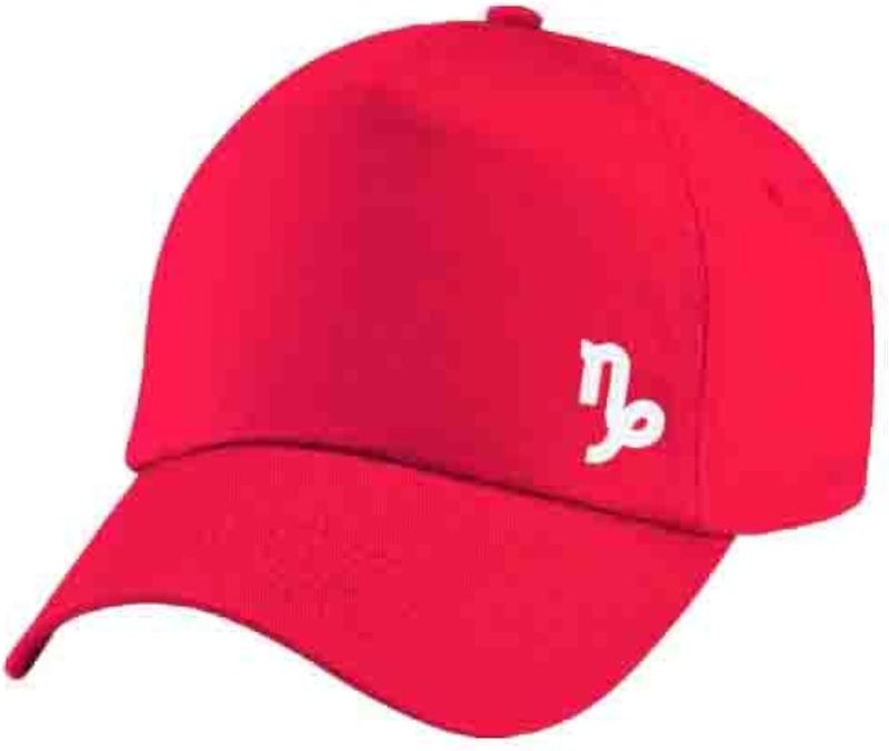 Red Cap with Capricorn zodiac White Color Logo