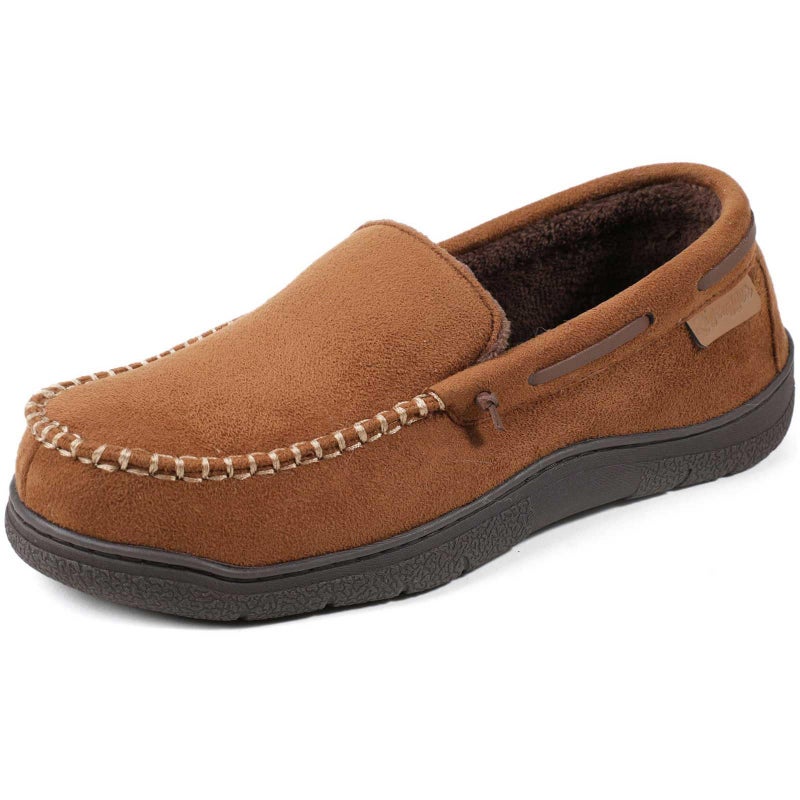 Zigzagger Men's Moccasin Slippers Memory Foam House Shoes, Indoor and Outdoor Warm Loafer Slippers, Windsor, 11.5 M US - Image 1