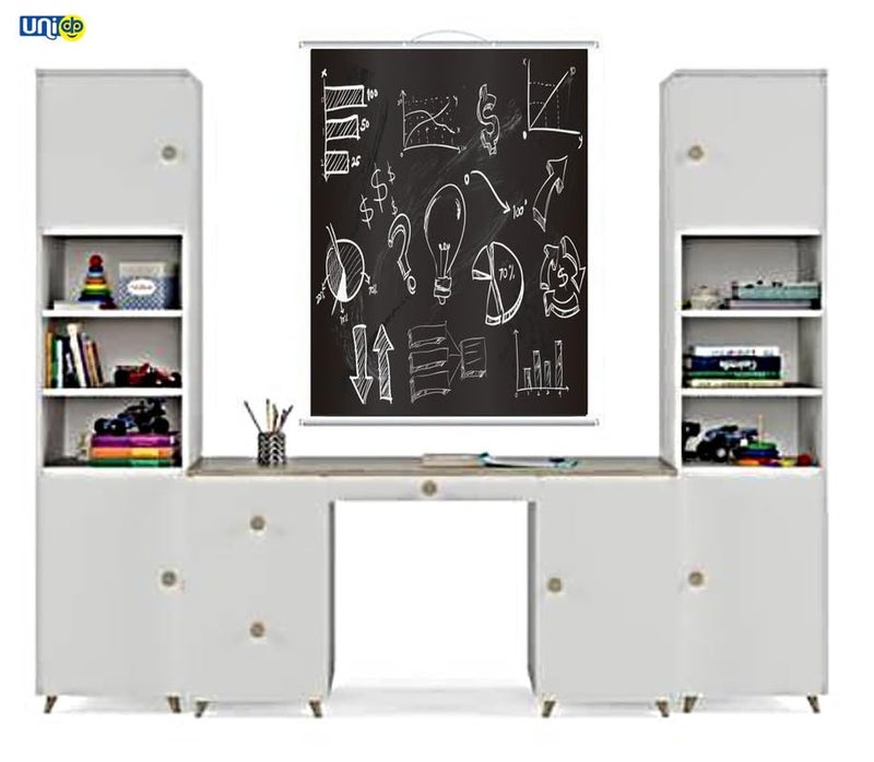 Uniq Rollup Blackboard 74x100 cm PVC Erasable Chalk Board for Teaching Play School Home Tuition Village Schools Wall Hanging DIY Study Board Reusable Easy Clean - Image 2