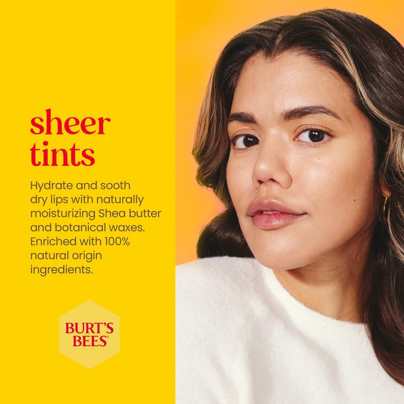 Burt's Bees Lip Tint Balm with Long Lasting 2 in 1 Duo Tinted Balm Formula, Color Infused with Deeply Hydrating Shea Butter for a Natural Looking Buildable Finish, Soft Hibiscus (2-Pack) - Image 5