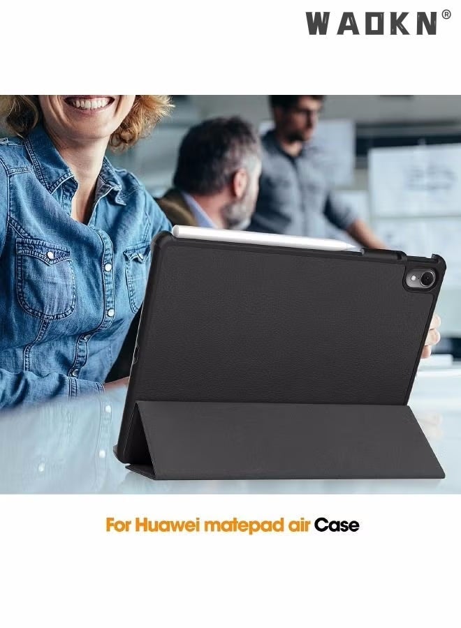 Raxoom For Huawei Matepad Air 11.5 inch Case, Tri-Fold Smart Tablet Case, Multi- Viewing Angles Stand Hard Shell Folio Case Cover with Auto Wake Sleep for Huawei Matepad Air 2023 Black - Image 4