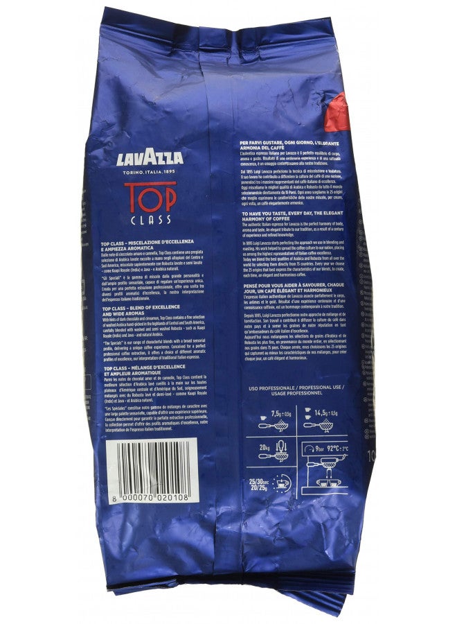 Lavazza Lavazza Top Class Whole Bean Coffee Blend, Medium Espresso Roast Bag, 2.2 Pound (Pack of 1), Authentic Italian, Blended and roasted in Italy, Full bodied with smooth and balanced flavor  - Image 3