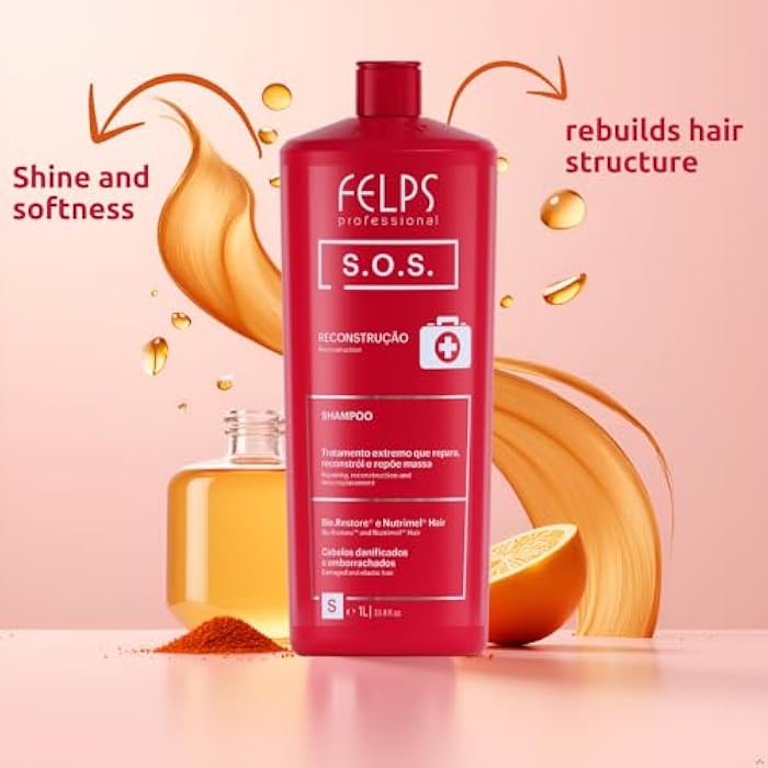 Felps Professional شامبو فيلبس SOS لإصلاح الشعر - 1000 مل/33.8 أونصة - Image 2