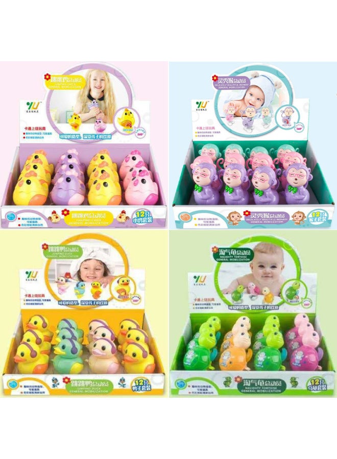 Winding Cartoon Animal Story Winding Toy Children's Plastic Winding Toy Nostalgic Toy-Color:Q202 Jump Kangaroo 1.1 (a Box Of 12, Please Take The Whole Box) - Image 2