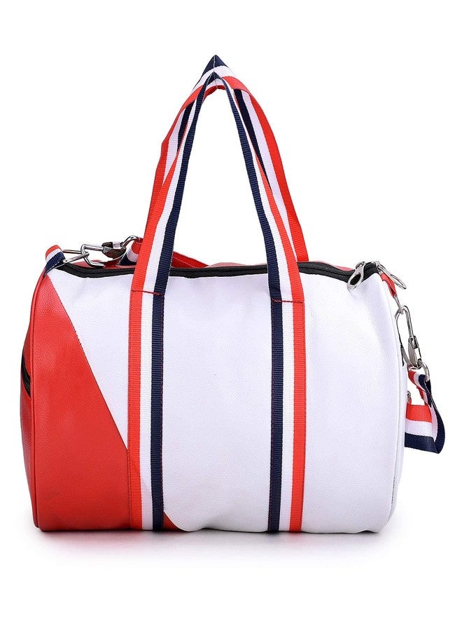 Groupers 20L Foldable Gym Bag Set - Water-Resistant Duffle with Shoe Pocket, Adjustable Strap + 1 Red & White Bag - Travel & Workout Weekender for Men & Women - Image 3