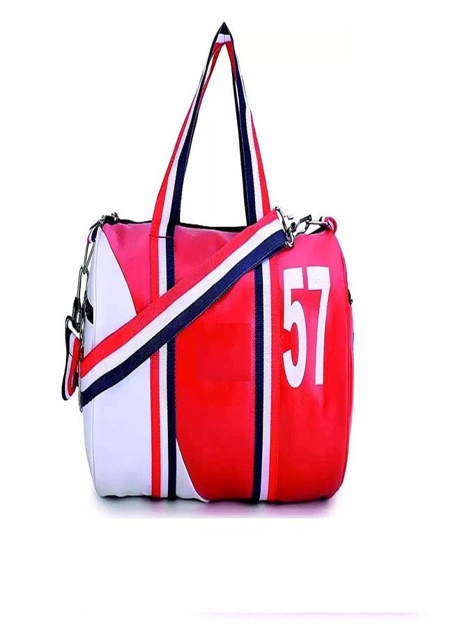 Groupers 20L Foldable Gym Bag Set - Water-Resistant Duffle with Shoe Pocket, Adjustable Strap + 1 Red & White Bag - Travel & Workout Weekender for Men & Women - Image 1