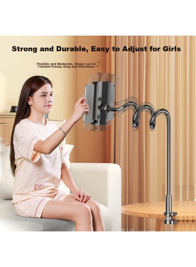Bzbc Upgraded Long And Thick Mobile Phone Stand Bedside Ipad Tablet Lazy Bracket Desktop Bed Clip Online Course Live Tv Artifact Adjustable For Apple Huawei - Image 3
