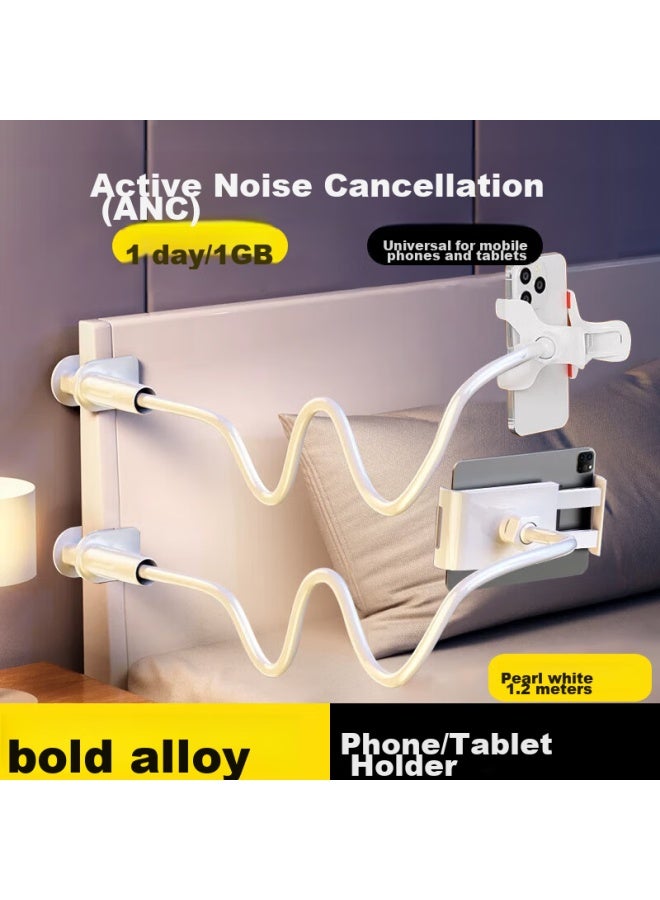 Bzbc Upgraded Long And Thick Mobile Phone Stand Bedside Ipad Tablet Lazy Bracket Desktop Bed Clip Online Course Live Tv Artifact Adjustable For Apple Huawei - Image 1