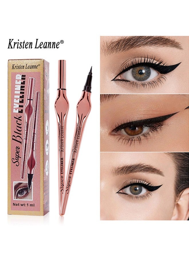 Super Black Eyeliner,Designed for Easy Finger Grip,Matte, Non-Smudge, Extremely Thin Eye Pencil
