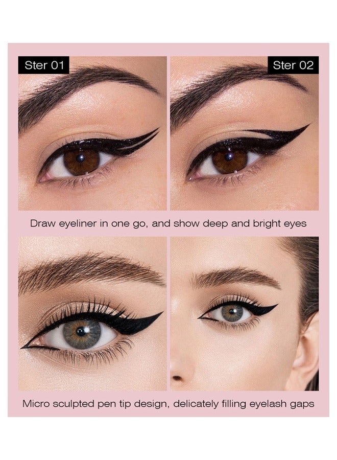 Super Black Eyeliner,Designed for Easy Finger Grip,Matte, Non-Smudge, Extremely Thin Eye Pencil