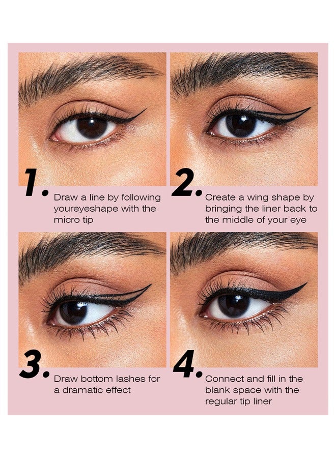 Super Black Eyeliner,Designed for Easy Finger Grip,Matte, Non-Smudge, Extremely Thin Eye Pencil