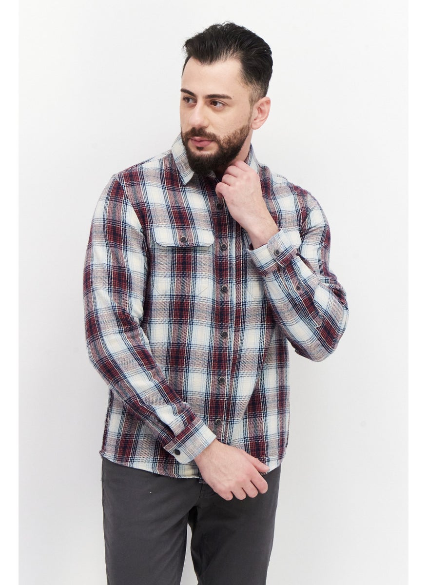 Men Regular Fit Pointed Collar Long Sleeve Plaid Casual Shirt, Rust Combo - pzsku/Z22EF1E1EE7C60544472AZ/45/_/1726109311/cea6f4a4-7a58-4ffa-bb73-af66b548c6bb