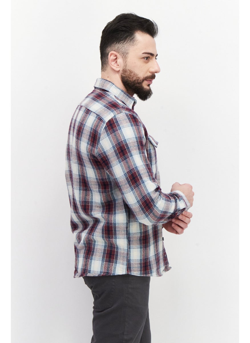 Men Regular Fit Pointed Collar Long Sleeve Plaid Casual Shirt, Rust Combo - pzsku/Z22EF1E1EE7C60544472AZ/45/_/1729779382/c9ae0bb6-74c3-44cb-aff8-eba86c34ea90