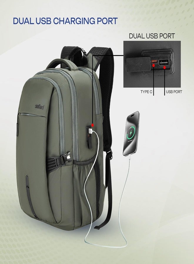 Safari Ronin 30L Formal Laptop Backpack Bag for Man & Women, Ideal for Office Use/School/College Boys and Girls, 3 Compartment Bags with Organizer, Trolley Sleeve, Front pockets, Dual USB Port - Image 2