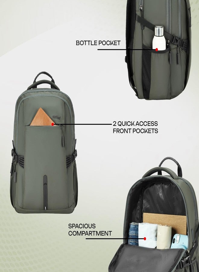 Safari Ronin 30L Formal Laptop Backpack Bag for Man & Women, Ideal for Office Use/School/College Boys and Girls, 3 Compartment Bags with Organizer, Trolley Sleeve, Front pockets, Dual USB Port - Image 3