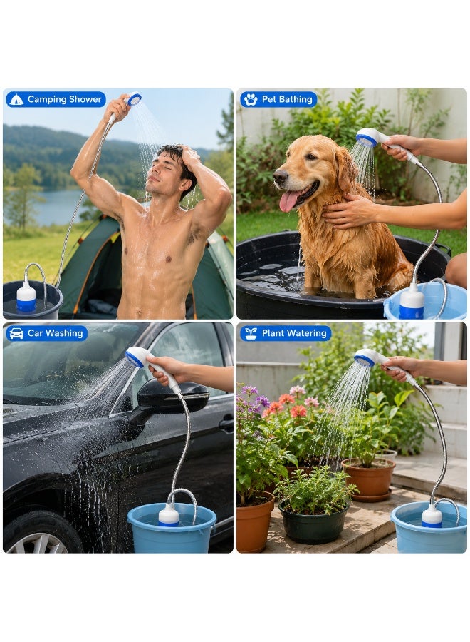 Shopit Portable Rechargeable Shower Head with USB Charging Battery Water Pump for Camping, Travel Outdoor, Car Wash, Pet Bathing - Image 4