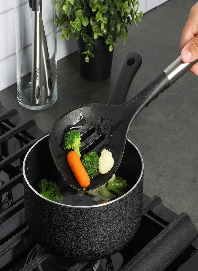 Oster Baldwyn 13" Slotted Nylon Skimmer - Black w/Stainless Steel Handle - Image 3