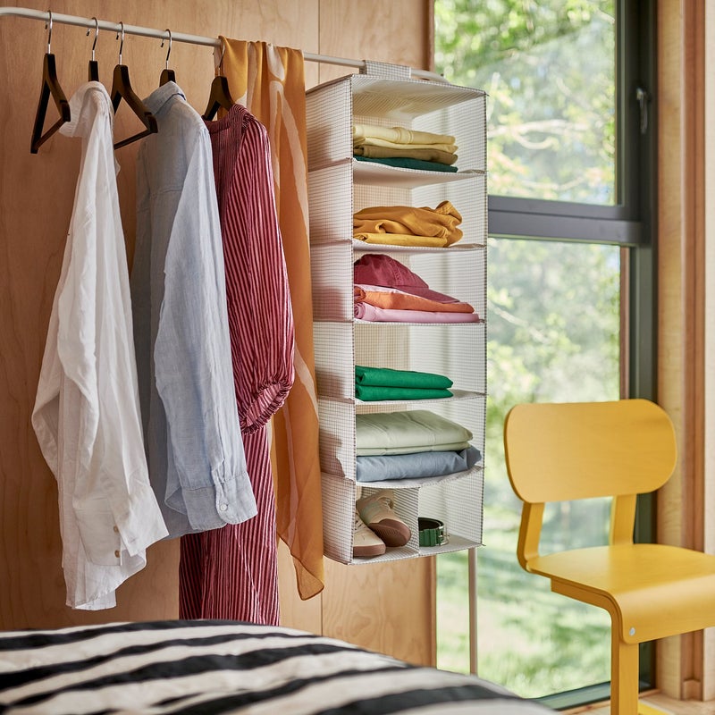 stuk Hanging Storage with 7 Compartments, White/Black, 30x30x90 cm - Image 2