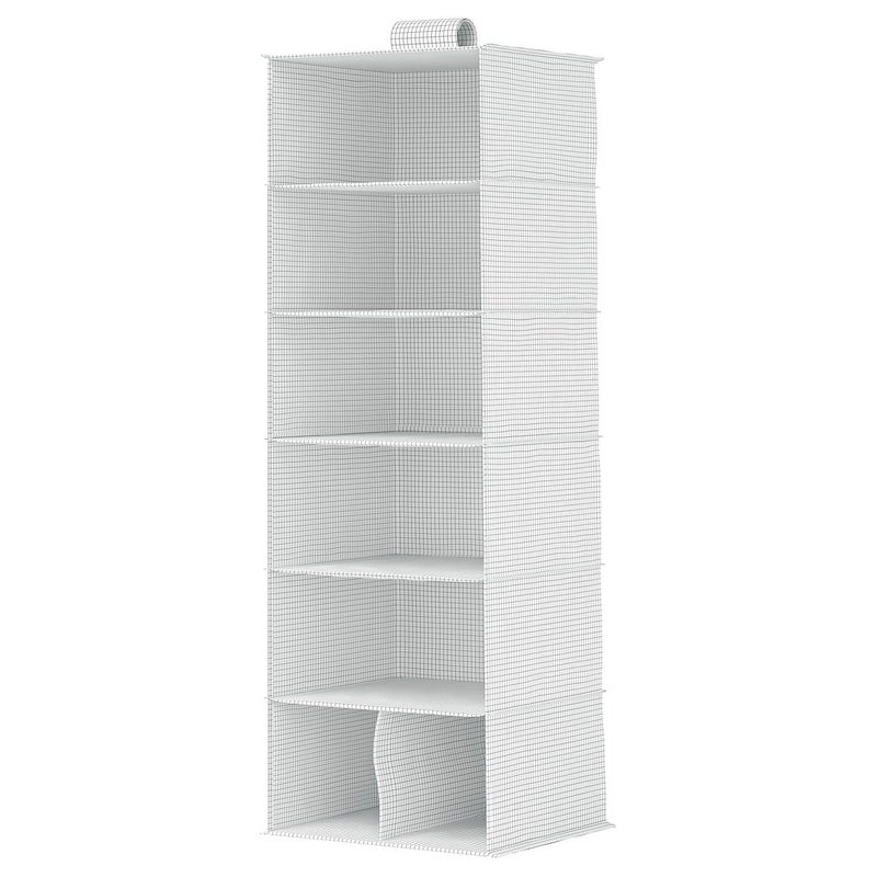 stuk Hanging Storage with 7 Compartments, White/Black, 30x30x90 cm - Image 1