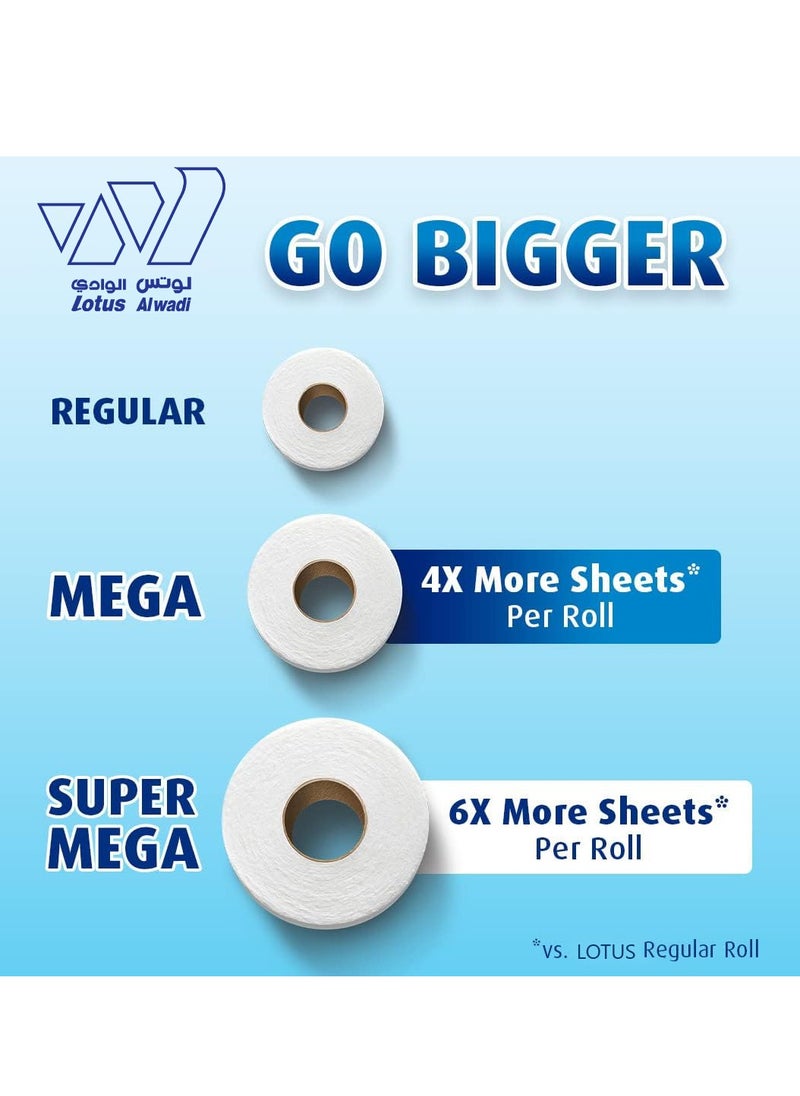 Lotus Alwadi - 300 sheets 2ply Lotus Alwadi Toilet Paper, 40 rolls (total 12,000 sheets) - 4 packs of 10, white, Very Soft & Unscented - Image 1