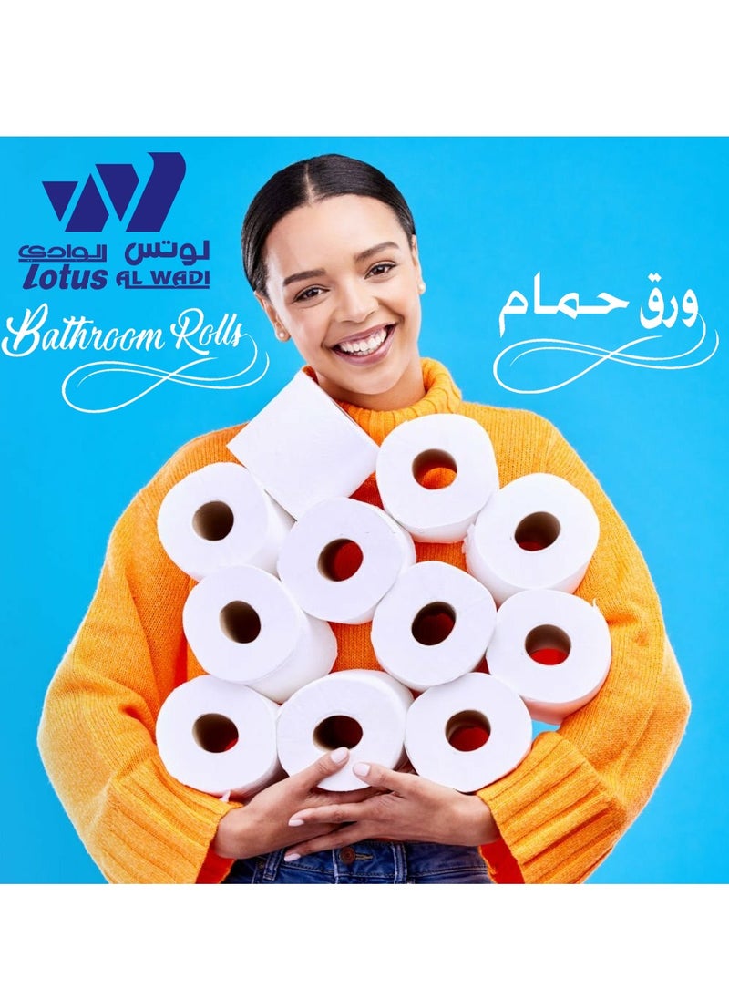 Lotus Alwadi - 300 sheets 2ply Lotus Alwadi Toilet Paper, 40 rolls (total 12,000 sheets) - 4 packs of 10, white, Very Soft & Unscented - Image 1