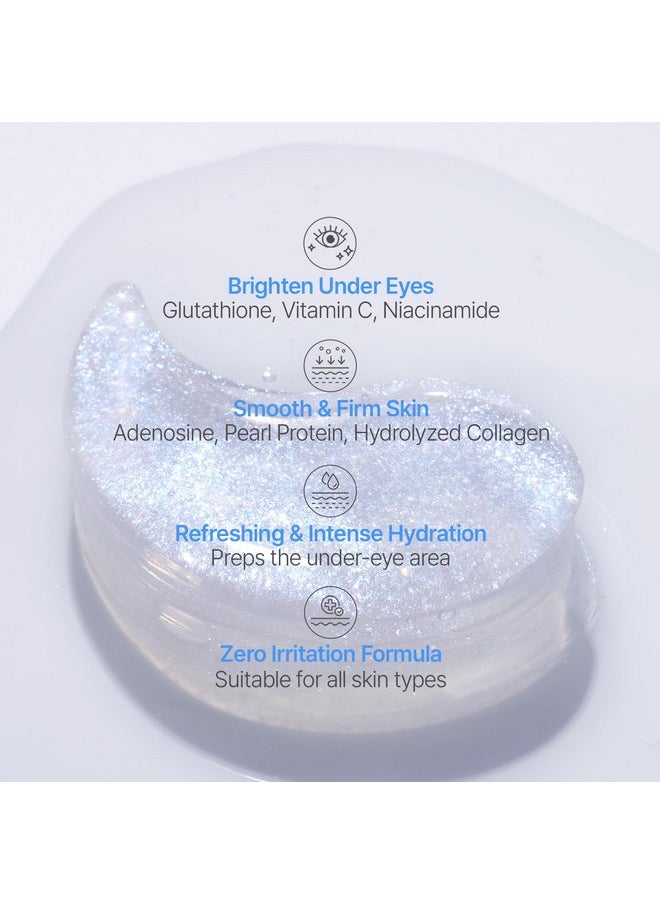 Petitfee - PETITFEE Aura Quartz Hydrogel Eye Mask Blue 60 pcs (30 pairs) - Eye Patch for Dark Circles, Brightens Under Eyes, Glutathione, Ascorbic Acid, Puffy Eye Bags, Cooling, Firms Eye Area, Intense Hydration - Image 1