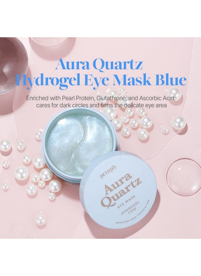 Petitfee - PETITFEE Aura Quartz Hydrogel Eye Mask Blue 60 pcs (30 pairs) - Eye Patch for Dark Circles, Brightens Under Eyes, Glutathione, Ascorbic Acid, Puffy Eye Bags, Cooling, Firms Eye Area, Intense Hydration - Image 1