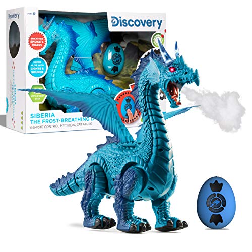 Discovery دراكون اكتشاف التنفّس بالجليد - تنفّس الدخان، يمشي، يرفرف بجناحيه، وأصوات زئير واقعية | لعبة ديناصور كبيرة مضيئة | روبوت دينو بالتحكم عن بعد - مخلوق أسطوري | هدية للأطفال الصبية | العمر 6+ - Image 1