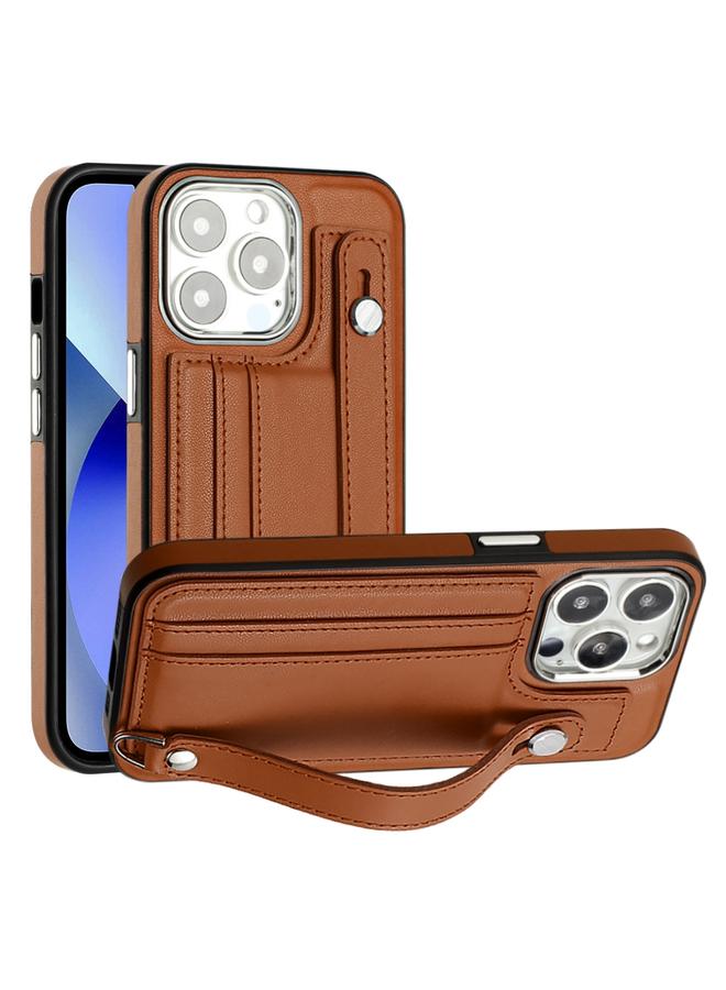 Zaboon Case For iPhone 13 Pro Shockproof Leather Phone Case with Wrist Strap - Image 1