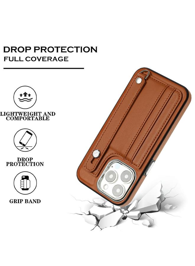 Zaboon Case For iPhone 13 Pro Shockproof Leather Phone Case with Wrist Strap - Image 3