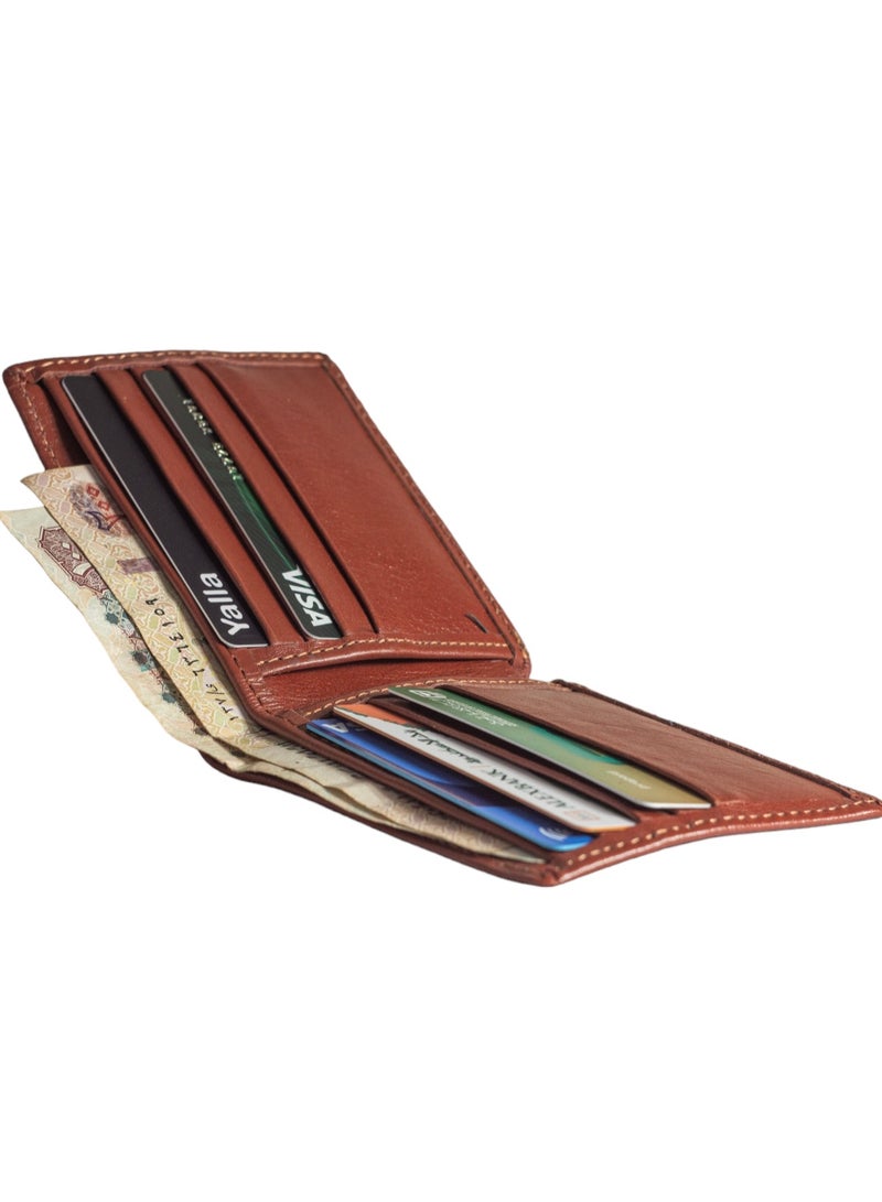 Real Leather (sa 134) Wallet for Men,Bifold Mens Wallet, Minimalist Front Pocket Wallet for Men with Gift Box - 10 Card Slots and ID Window - Image 3