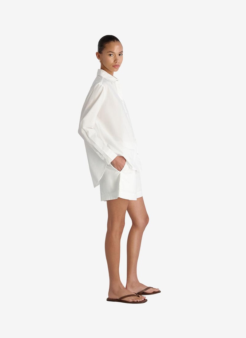 French Connection Women's Summer White Rhodes Poplin Drawstring Shortst - Image 5