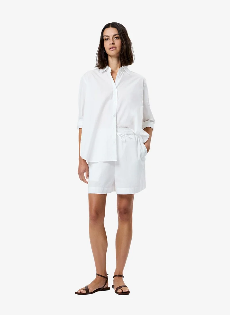 French Connection Women's Summer White Rhodes Poplin Drawstring Shortst