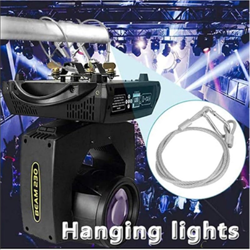 Heavy Duty Stage Light Safety Cables 0 16 X 31 5 Inch 20 PCS With Carabiner Hooks - Image 4