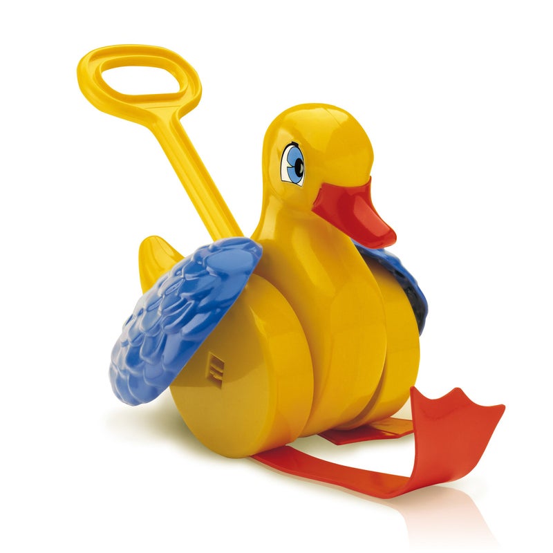 Quercetti Quack and Flap Duck Push Toy - Makes Sounds and Flaps Wings as it Rolls, Helps Toddlers Learn First Steps and Promotes Walking, for Kids Ages 1 - 3 Years , Yellow - Image 3