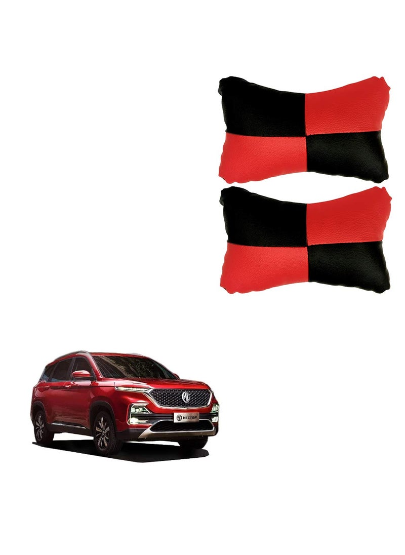 Adroitz AdroitZ Red Neck Rest Soft Cushion in Leatherette Material Check Design for Car_269  - Image 1