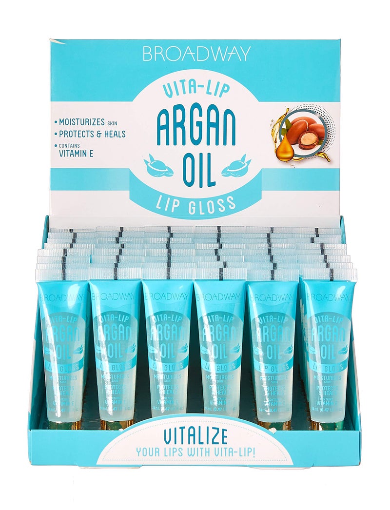 Ruby Kisses Broadway VitaLip Clear Lip Gloss Argan Oil 48 Pack UltraHydrating  Soothing Formula with MultiVitamin Oils HighShine NonSticky Finish Protecting Glossy Lip Balm With Vitamin E