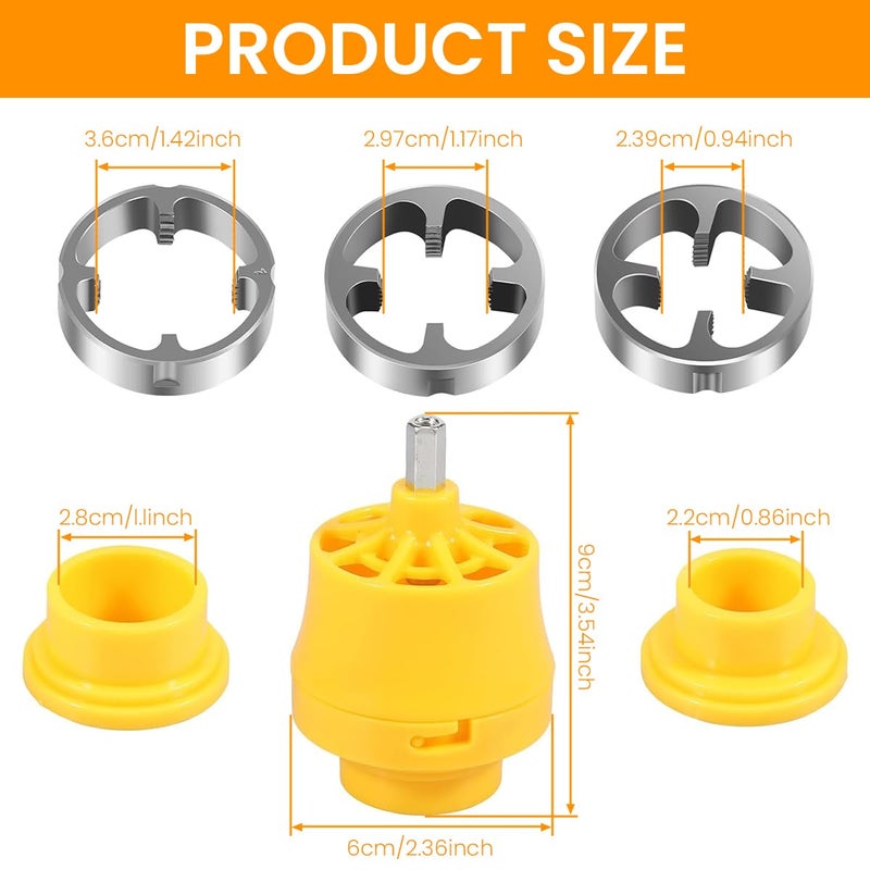 Serplex ® Plastic Pipe Tap Die Set with 3 Snap-On Threading Dies (1/2", 3/4", 1") for PVC Pipes, PVC Thread Maker Tool for Electric Drill, Plastic Pipe Tap Die Set for Cutting & Pipe Threaders - Image 2