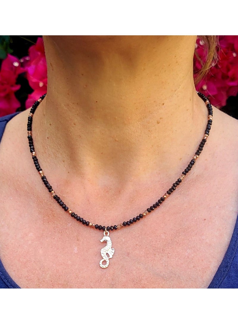 Alwan Crystal Necklace with an Seahorse Pendant - Image 3