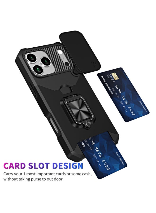 general Case for iPhone 17 Pro Max, Military Grade TPU+PC 【Built-in Magnetic Kickstand】 Dual-Layer Design Card Slot Heavy Duty Shockproof Protection Phone Case for iPhone 17 Pro Max,6.9 inch - Image 3