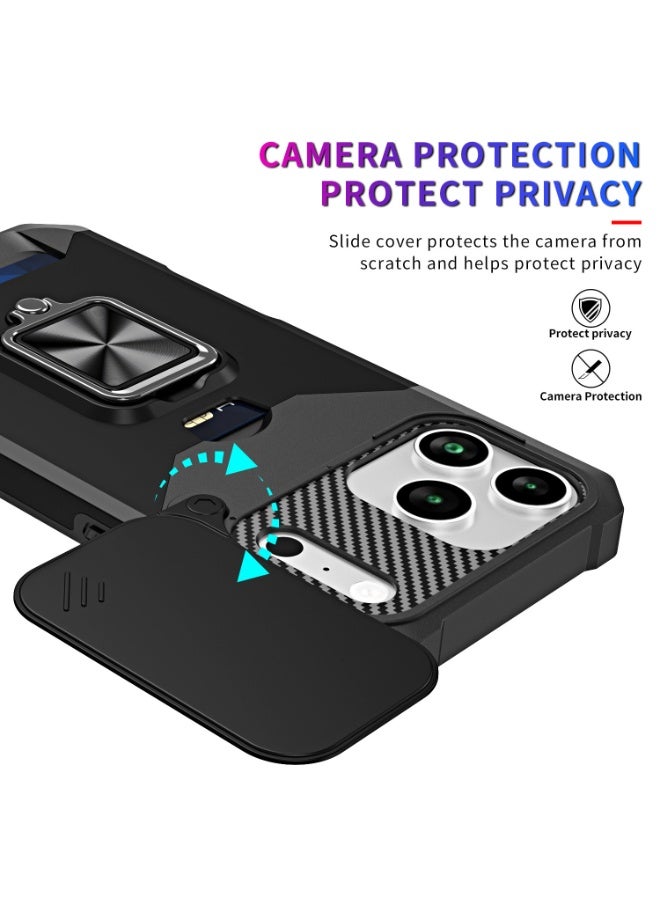 general Case for iPhone 17 Pro Max, Military Grade TPU+PC 【Built-in Magnetic Kickstand】 Dual-Layer Design Card Slot Heavy Duty Shockproof Protection Phone Case for iPhone 17 Pro Max,6.9 inch - Image 2