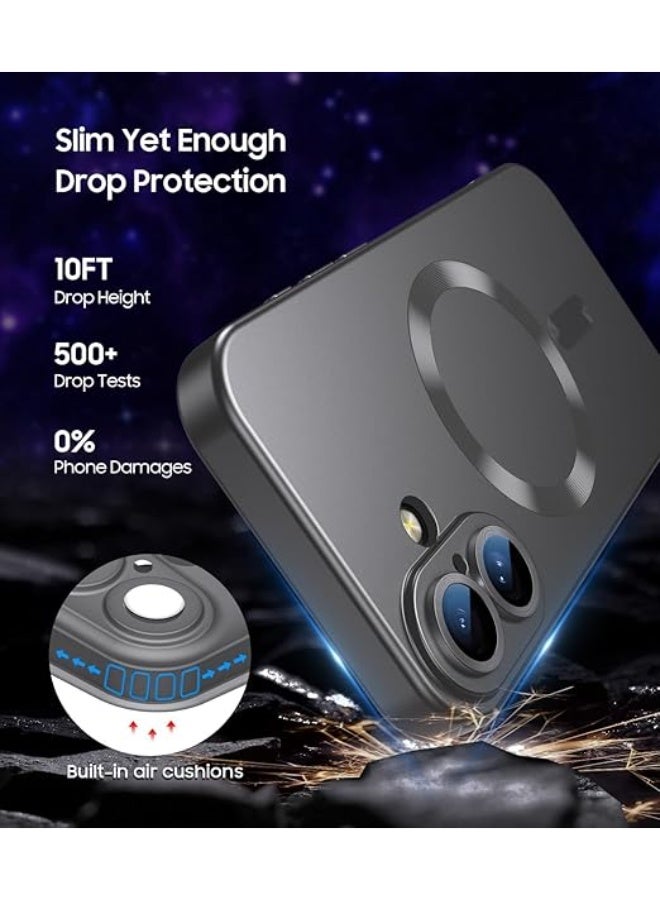 Compatible with Magnetic Case for iPhone 16 [Compatible with MagSafe] Built-in Camera Lens Protector Soft TPU Bumper Luster Smooth Shockproof Anti-Scratch Phone Cases for iPhone 16 (Gray) - Image 4