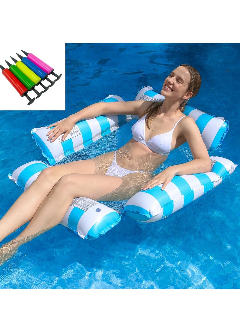 KYD - Inflatable Pool Float Chair Lounge for Adults and Kids Floating,Stripe Pattern Float Hammock for Pool Party Summer Water Fun - Image 1