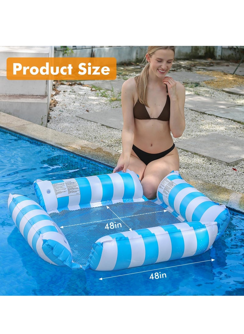 KYD - Inflatable Pool Float Chair Lounge for Adults and Kids Floating,Stripe Pattern Float Hammock for Pool Party Summer Water Fun - Image 1