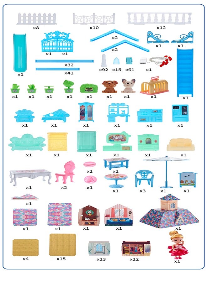 Beauenty Doll House,Dream House for Girls Pretend Toys-5 Story 16 Rooms Dollhouse,Toddler Playhouse DIY Building Kids Gift for for 3-10 Year Old Girls - Image 3