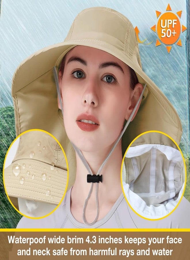 GUSTAVE® Ultra-Light Sun Hat for Women With Wide Brim & Neck Flap, UPF 50+ Protection, Adjustable Chin Strap, Breathable Side Mesh - Perfect For Hiking, Fishing & Gardening, Fits 22-24" Heads - Image 3